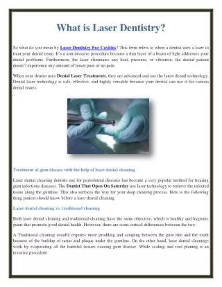 what is laser dentistry