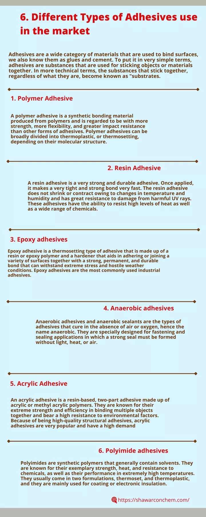 6 different types of adhesives use in the market