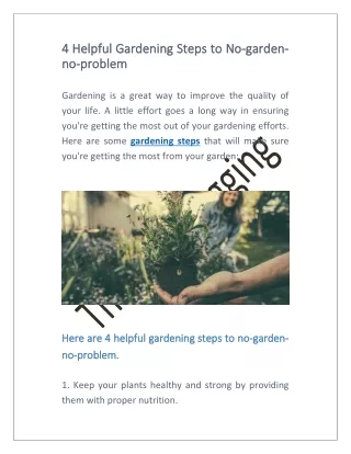 4 4 helpful helpful gardening gardening steps
