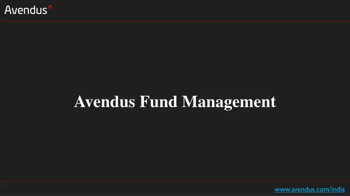 avendus fund management