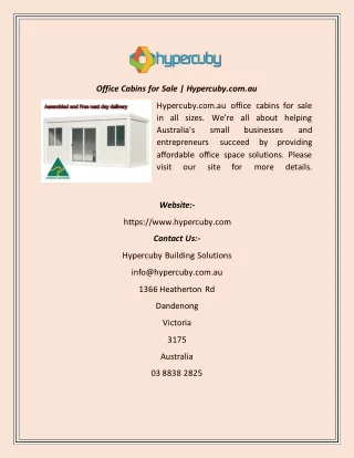 Office Cabins for Sale  Hypercuby.com