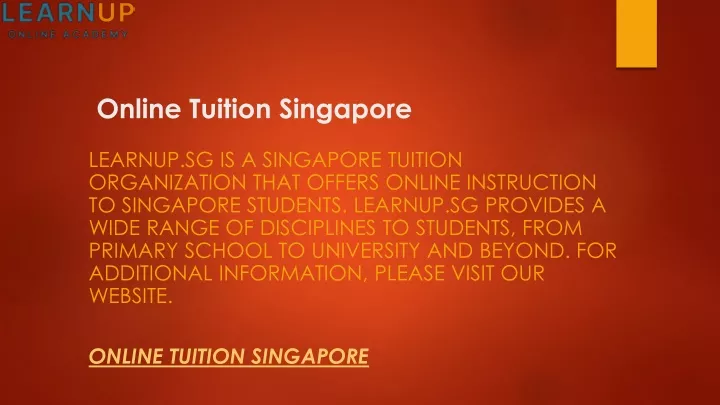 online tuition singapore