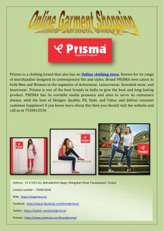 Online Garment Shopping