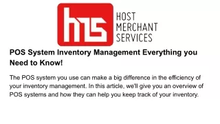 pos system inventory management everything