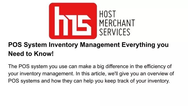 pos system inventory management everything