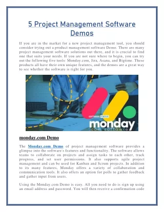 5 project management software demos