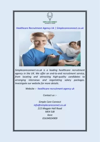 Healthcare Recruitment Agency Uk Simplecareconnect.co.uk