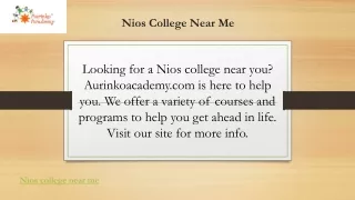 Nios College Near Me | Aurinkoacademy.com