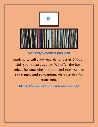 Sell Vinyl Records for Cash