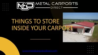 things to store inside your carport