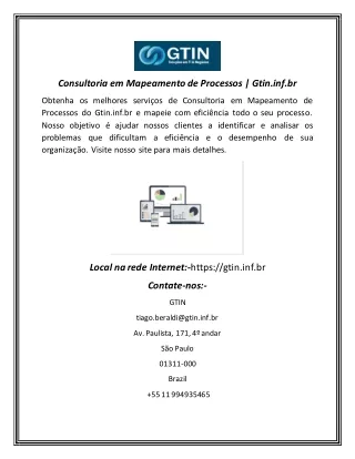 Consultoria em Mapeamento de Processos  Gtin.inf.br