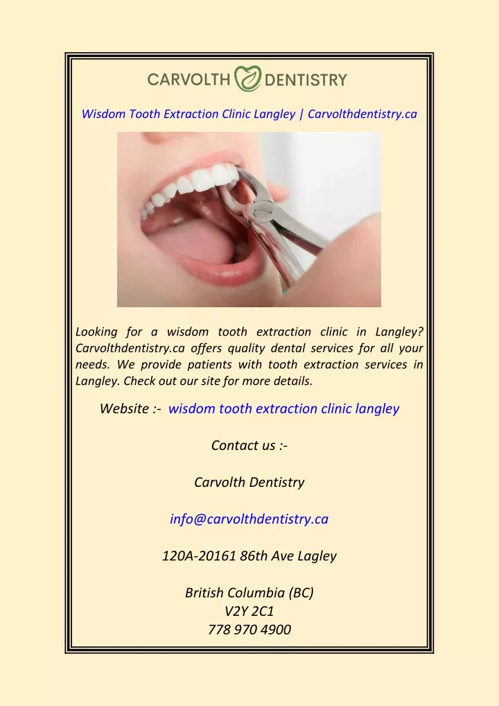 wisdom tooth extraction clinic langley