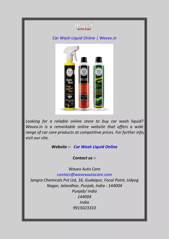 car wash liquid online wavex in