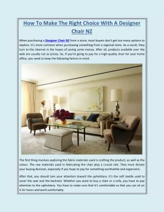 how to make the right choice with a designer