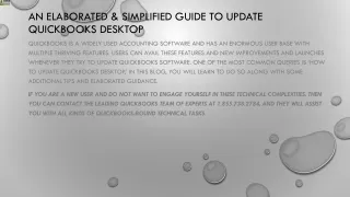 an elaborated simplified guide to update quickbooks desktop