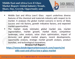 middle east and africa low e glass market report