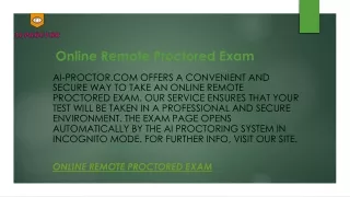 Online Remote Proctored Exam  Ai-proctor.com