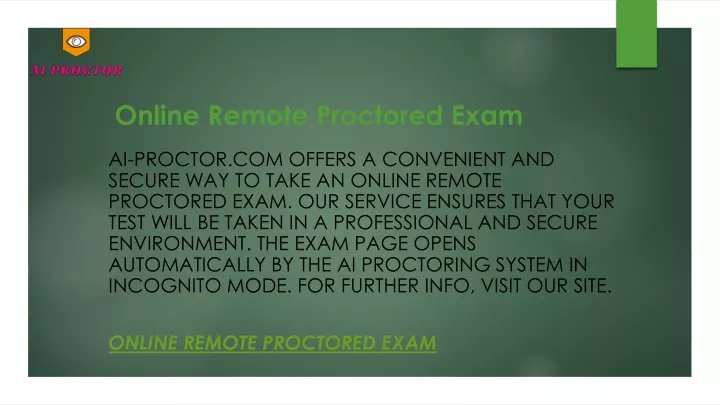 online remote proctored exam