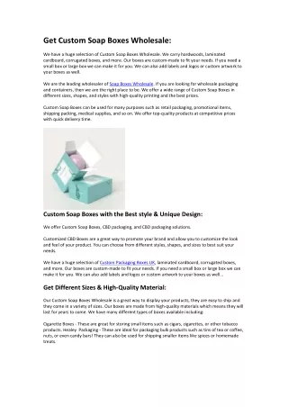 get custom soap boxes wholesale