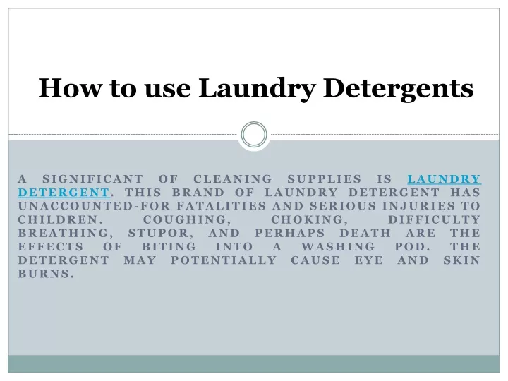 how to use laundry detergents