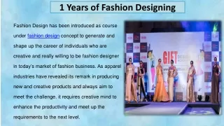 1 Year Fashion Designing Course in Kolkata