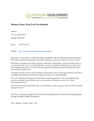 business name four leaf development