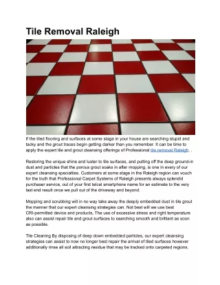 tile removal raleigh