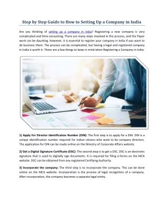 step by step guide to how to setting up a company