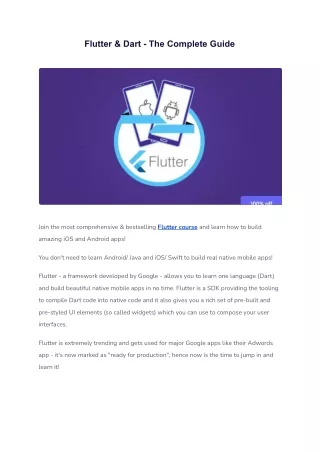 Flutter & Dart - The Complete Guide