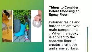Things to Consider Before Choosing an Epoxy Floor
