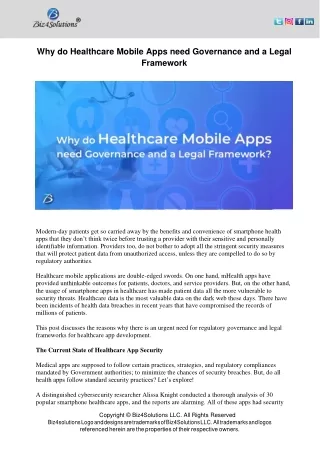 why do healthcare mobile apps need governance