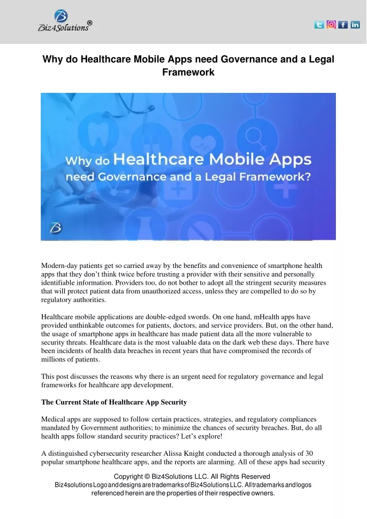 why do healthcare mobile apps need governance