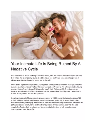 Your Intimate Life Is Being Ruined By A Negative Cycle