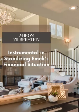 Ahron Zilberstein - Instrumental in Stabilizing Emek's Financial Situation