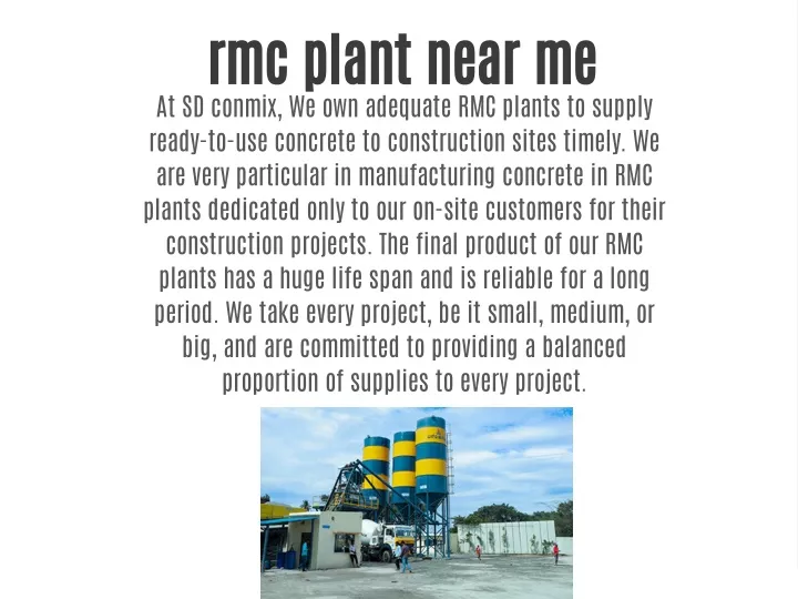 rmc plant near me at sd conmix we own adequate