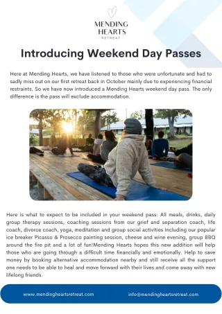 Introducing Weekend Day Passes