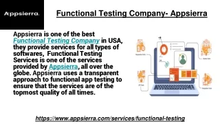 Functional Testing Company- Appsierra