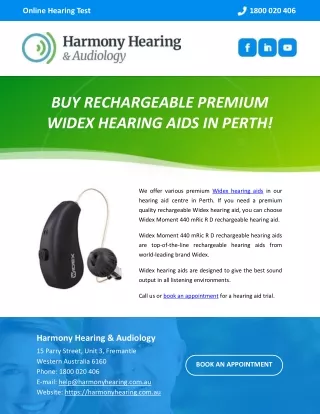 BUY RECHARGEABLE PREMIUM WIDEX HEARING AIDS IN PERTH!