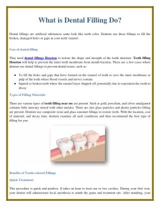 what is dental filling do