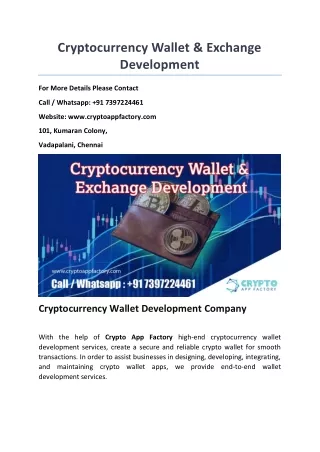 cryptocurrency wallet exchange development