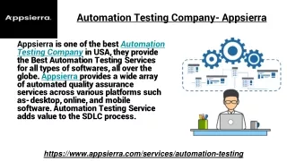 Automation Testing Company- Appsierra