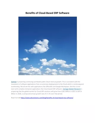 benefits of cloud based erp software