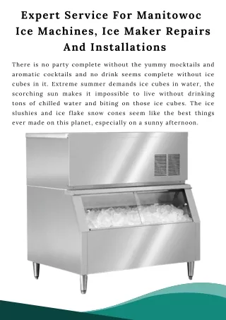 expert service for manitowoc ice machines