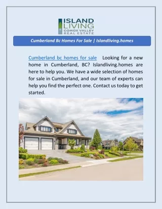 Cumberland Bc Homes For Sale | Islandliving.homes