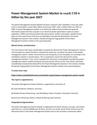 power management system market to reach
