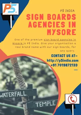 Sign Boards Agencies in Mysore  P5 India