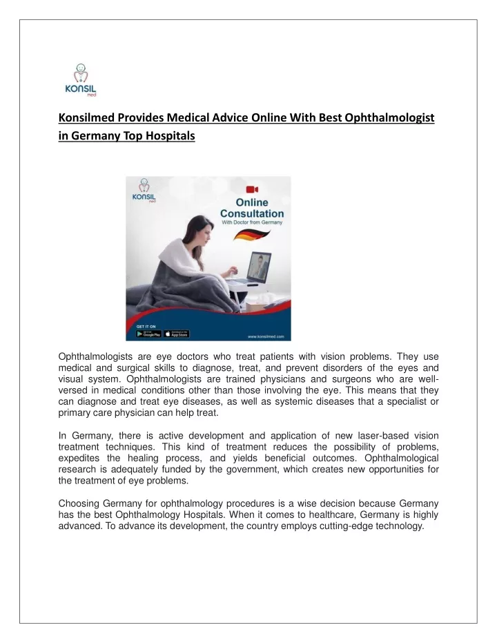 konsilmed provides medical advice online with