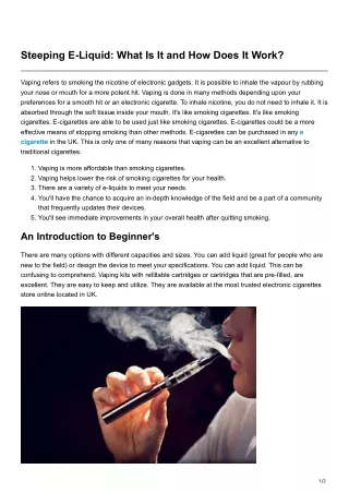 steeping e liquid what is it and how does it work