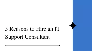 5 Reasons to Hire an IT Support Consultant