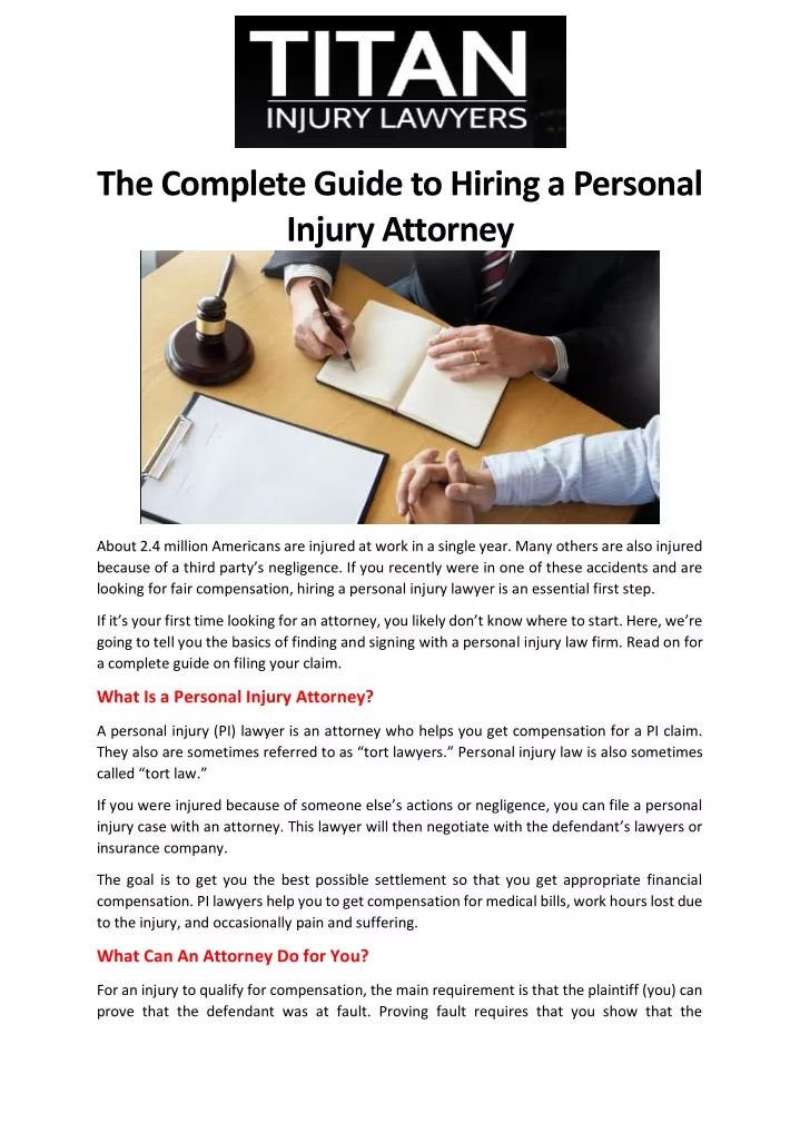 the complete guide to hiring a personal injury